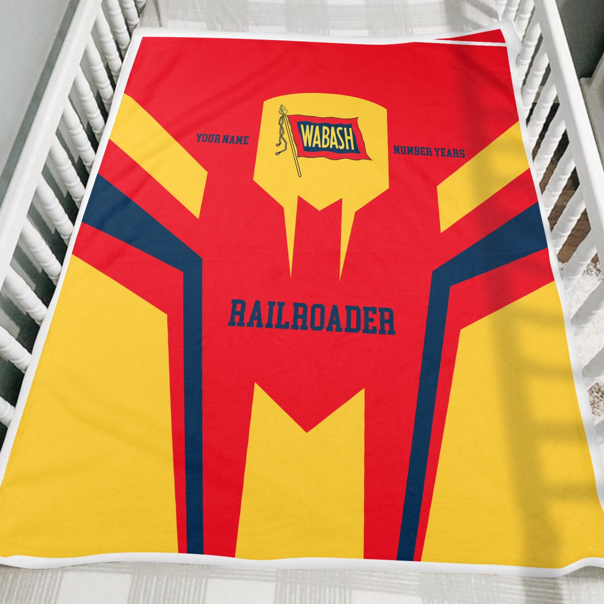 Railspirit Personalized Wabash Railroad Blanket Custom Year Railroader Gift Idea For Train Lover