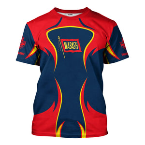 Railspirit Personalized Wabash Railroad T-Shirt Distinctive Flame Style Shirt For Steam Engine Addict