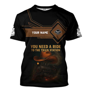 Railspirit Personalized Reading Railroad T-Shirt You Need A Ride To The Train Station Shirt For Train Lovers
