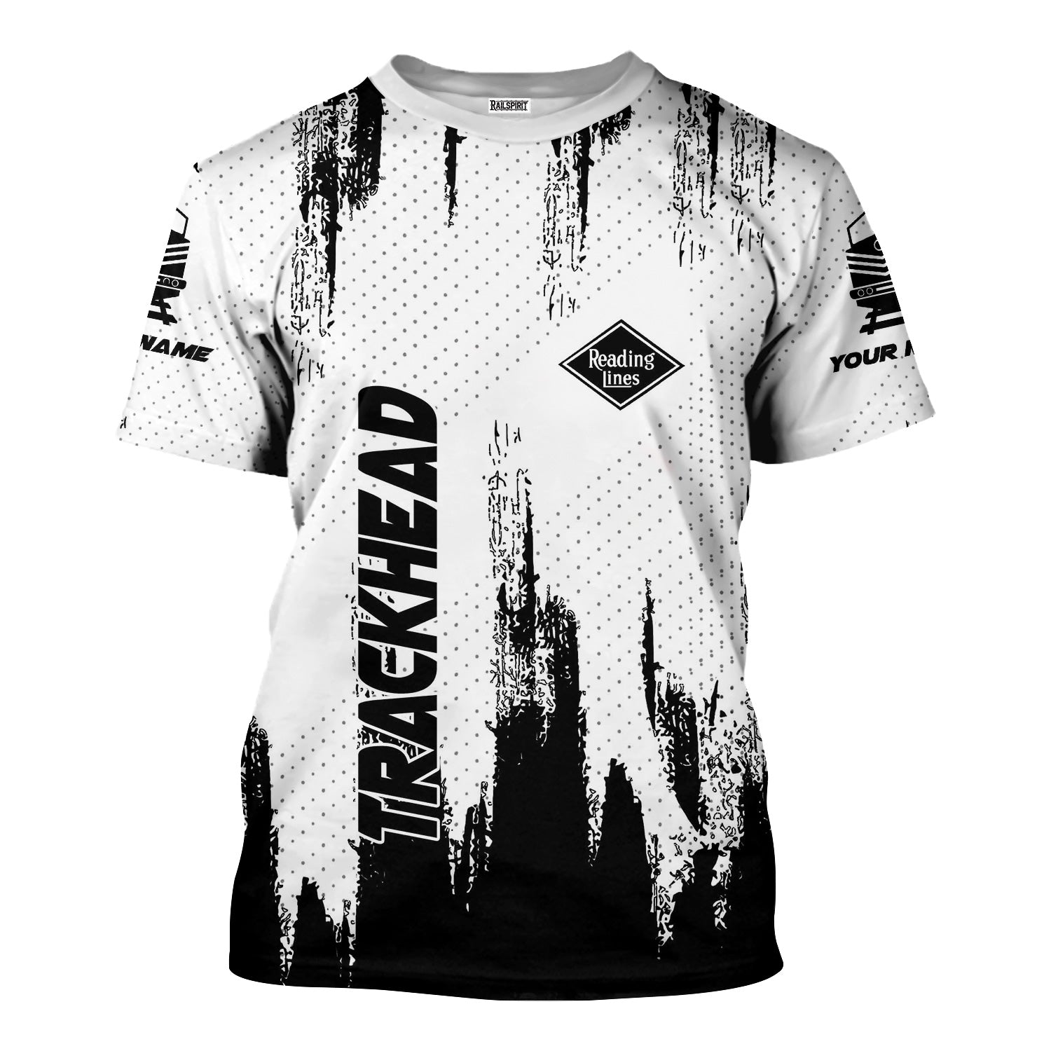 Railspirit Personalized Reading Railroad T-Shirt Paint Impact Design Train Shirt for Trackhead