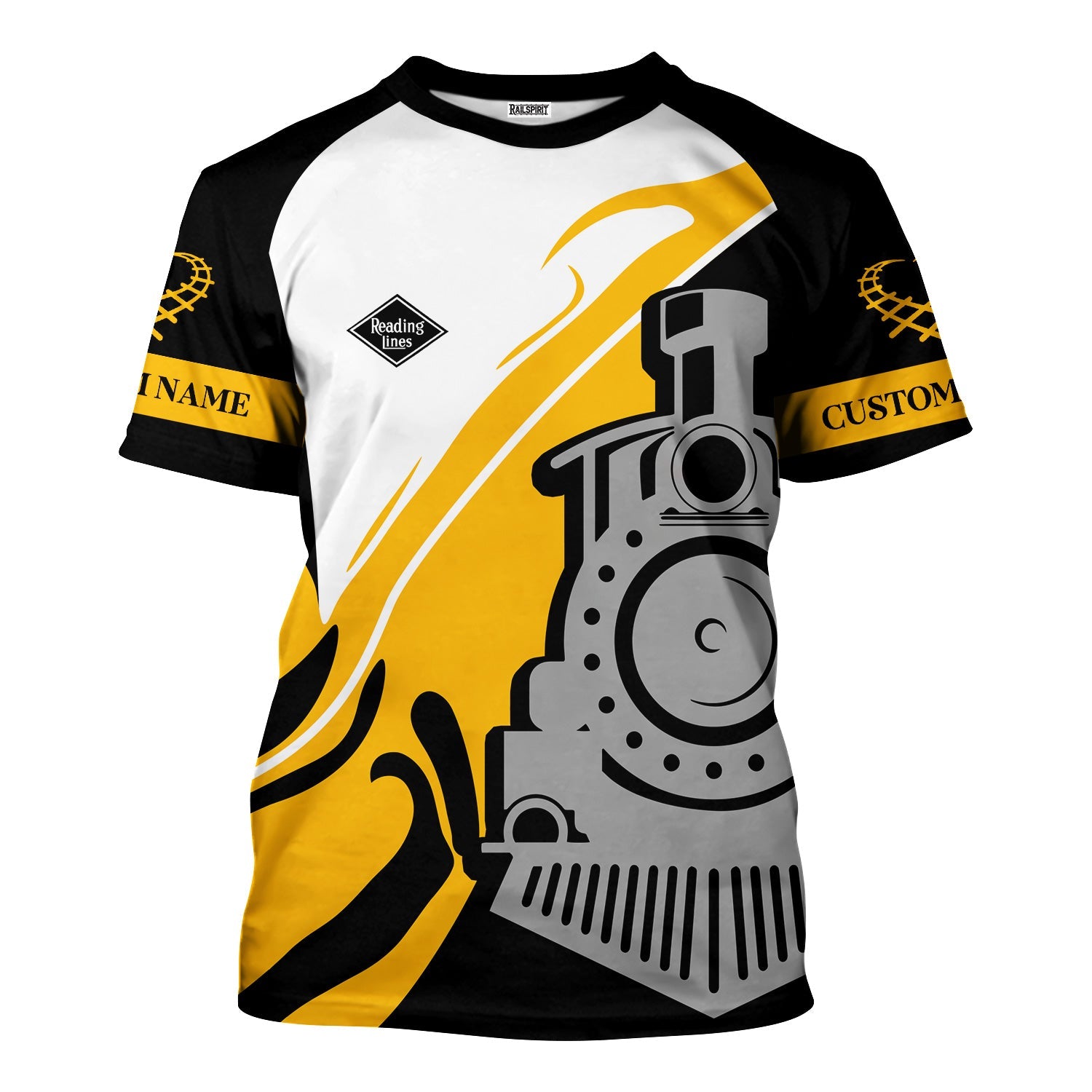 Railspirit Personalized Reading Railroad T-Shirt Flame-Inspired Style Shirt Gift Idea For Train Lovers