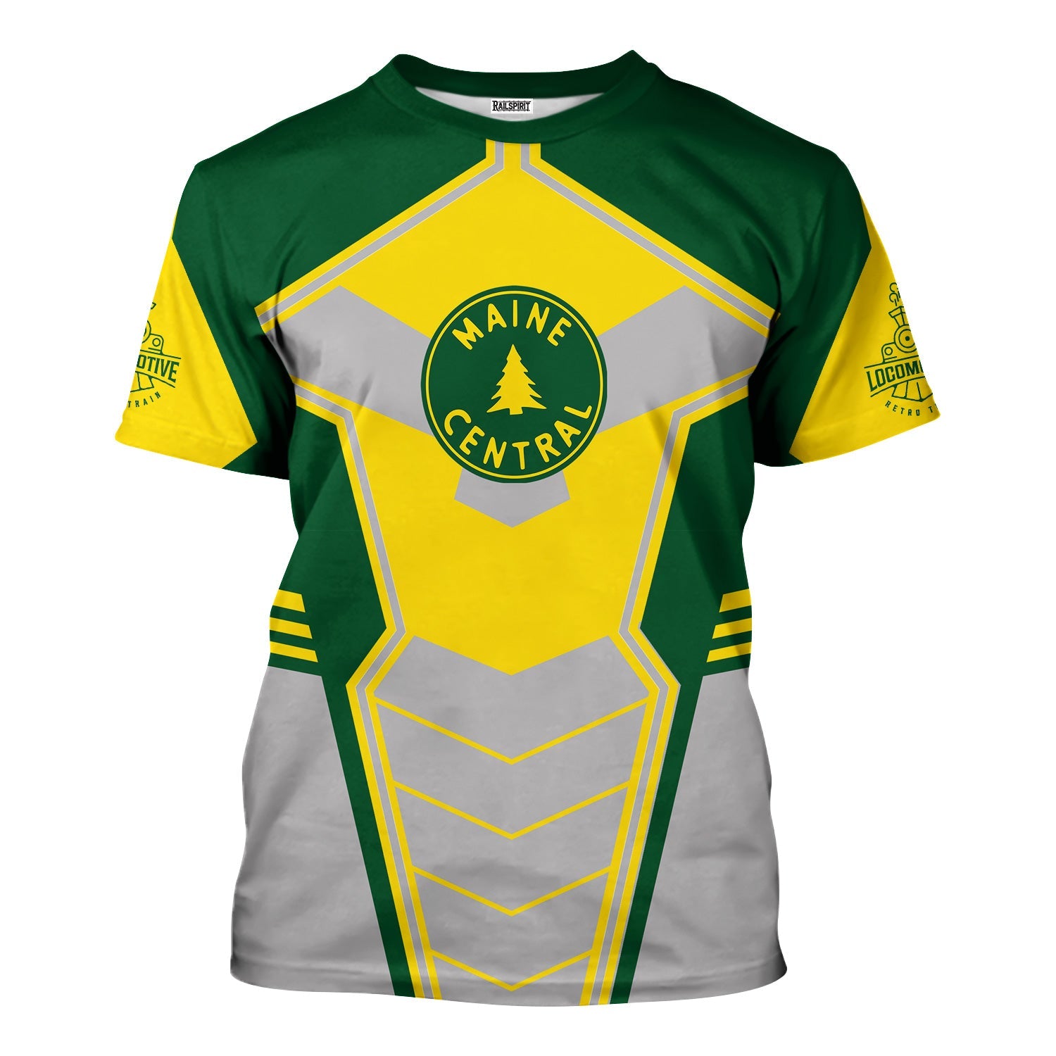 Railspirit Personalized Maine Central Railroad T-Shirt Engine-Inspired Style Train Shirt for Railroad Fanatic