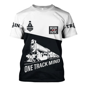 Railspirit Personalized Western Pacific Railroad T Shirt One Track Mind Unisex Train Shirt Gift Idea For Train Lover