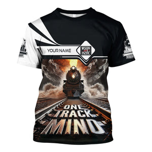 Railspirit Personalized Western Pacific Railroad T Shirt One Track Mind Train Printed Shirt