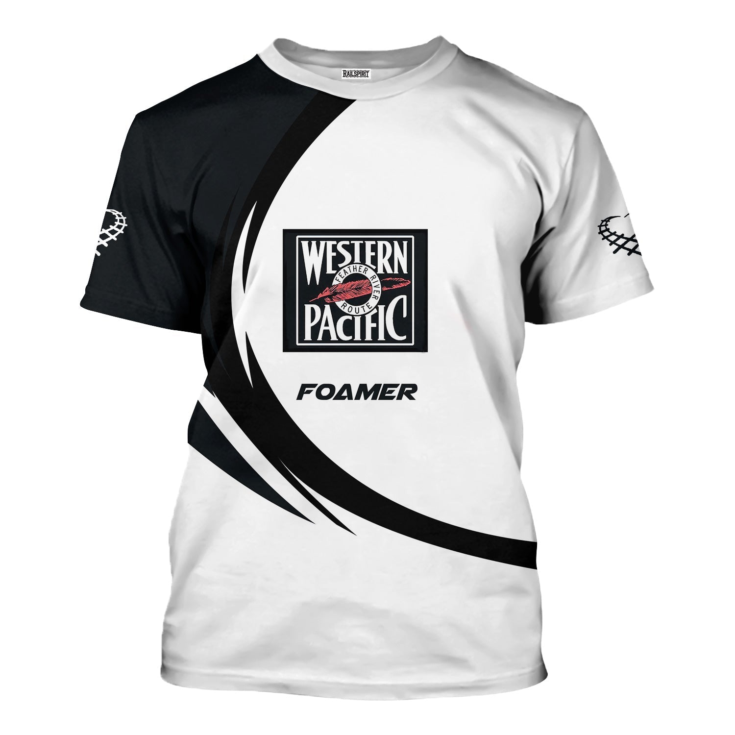Railspirit Personalized Western Pacific Railroad T-Shirt Unique Graphic Style Shirt For Train Enthusiasts