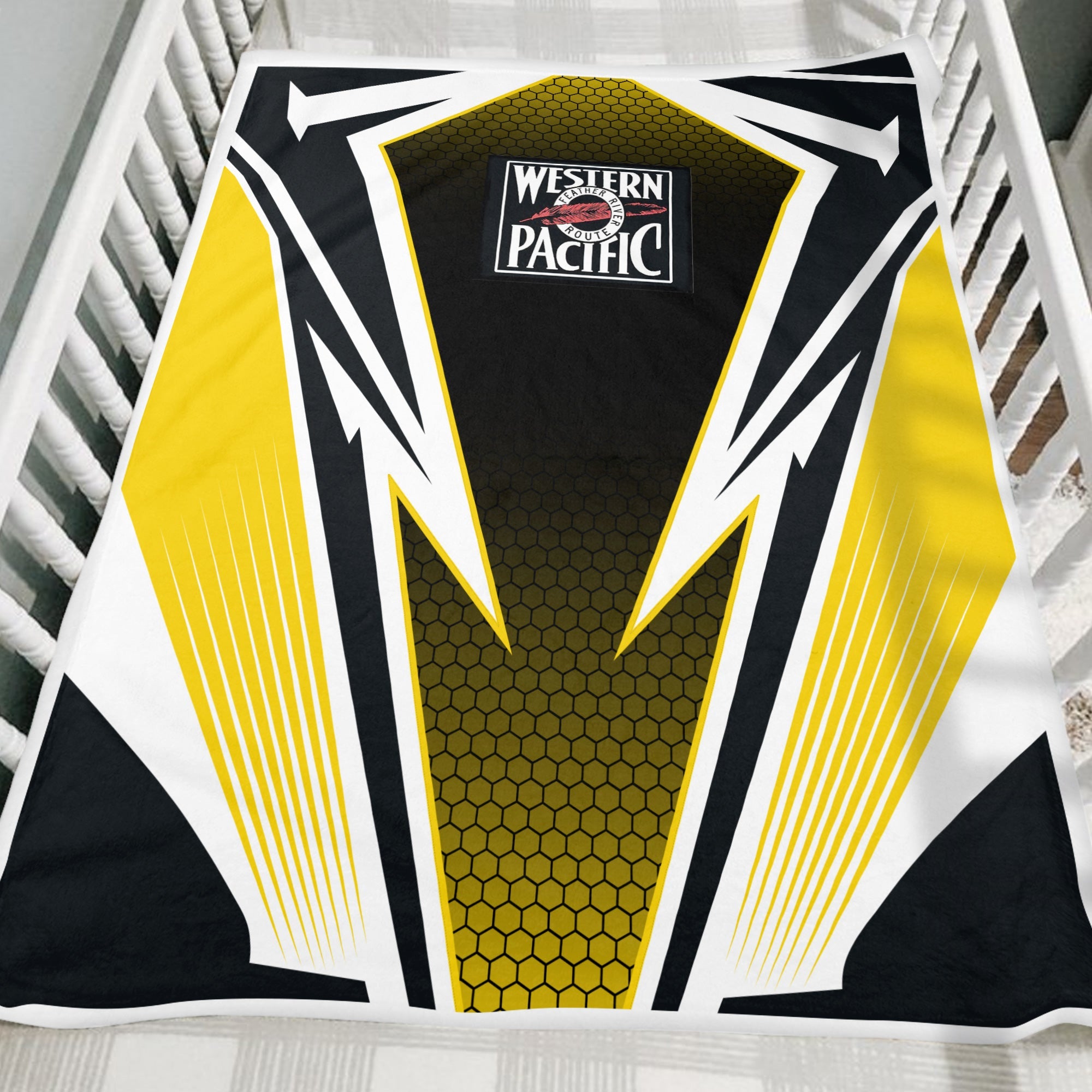 Railspirit Western Pacific Railroad Blanket Lightning Graphic Style Blanket Gift Idea For Train Lover