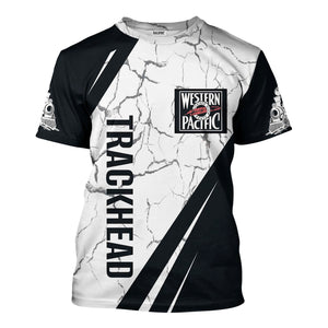 Railspirit Personalized Western Pacific Railroad T-Shirt Crackle Texture Style Shirt For Trackhead