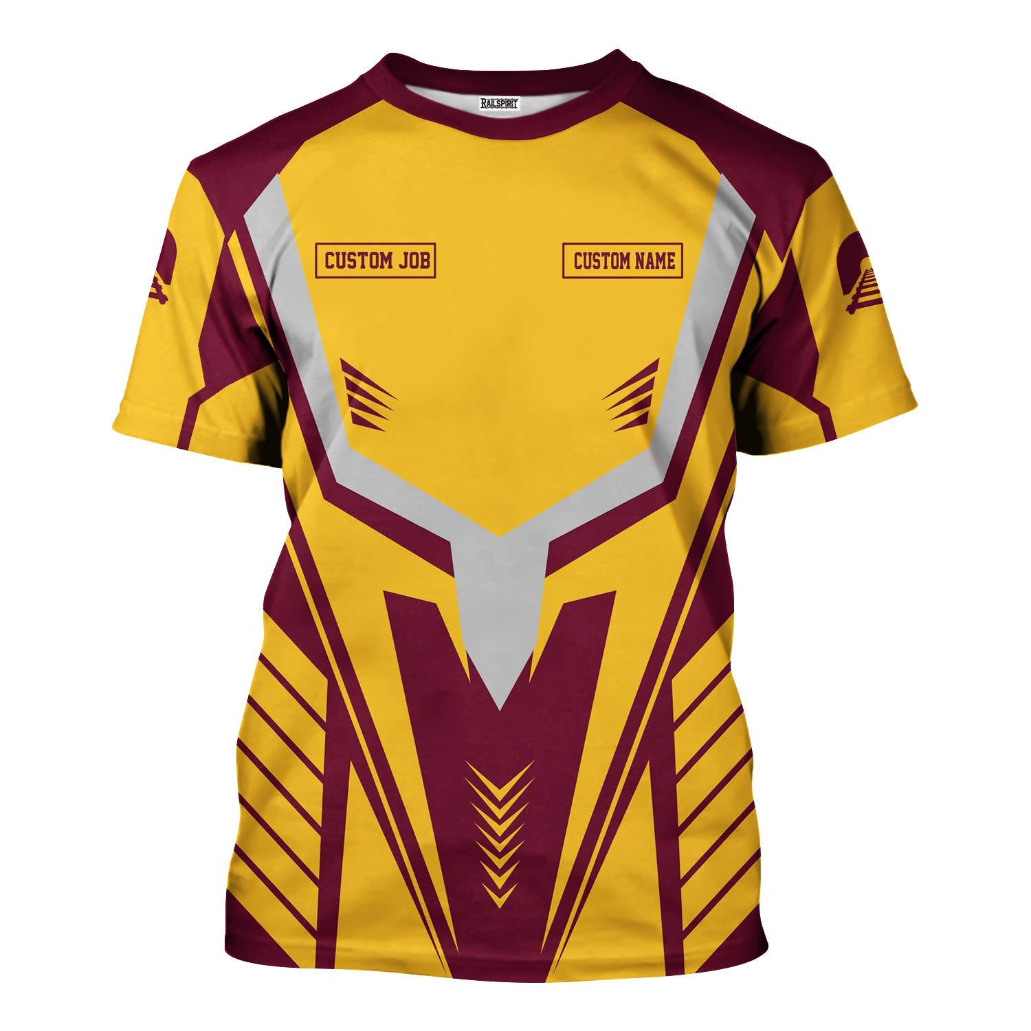 Railspirit Personalized Boston and Maine Railroad T-Shirt Workwear-Inspired with Custom Position Train Shirt