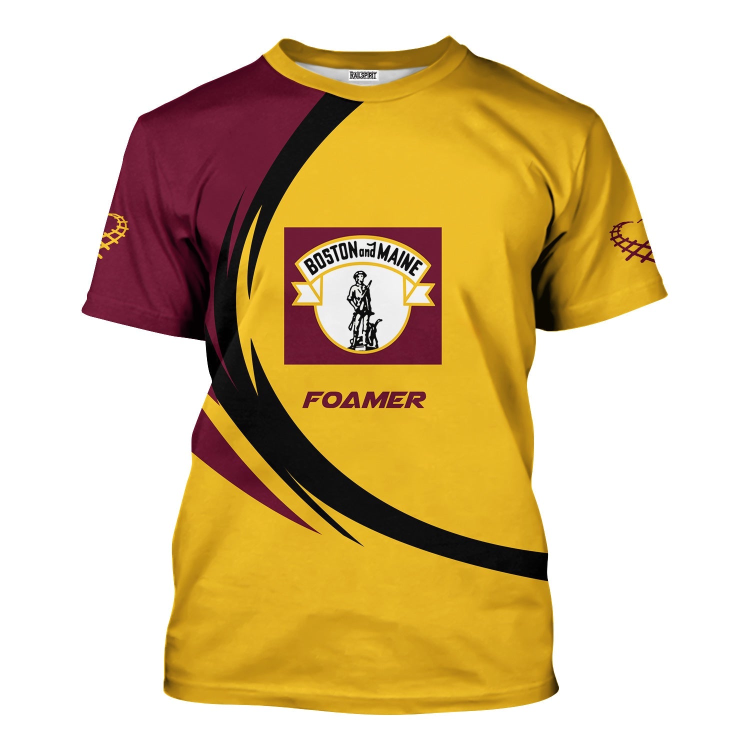 Railspirit Personalized Boston and Maine Railroad T-Shirt Unique Graphic Style Shirt For Train Enthusiasts
