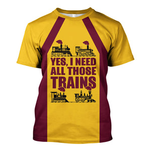 Railspirit Custom Name Boston and Maine Railroad T Shirt Yes I Need All Those Train Printed Shirt