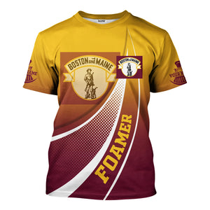 Railspirit Personalized Boston and Maine Railroad T-Shirt Railway-Themed Style Shirt Gift Idea For Trainspotter