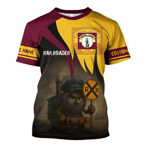 Railspirit Personalized Boston and Maine Railroad T-Shirt Angry Train Shirt Gift Idea For Train Lover