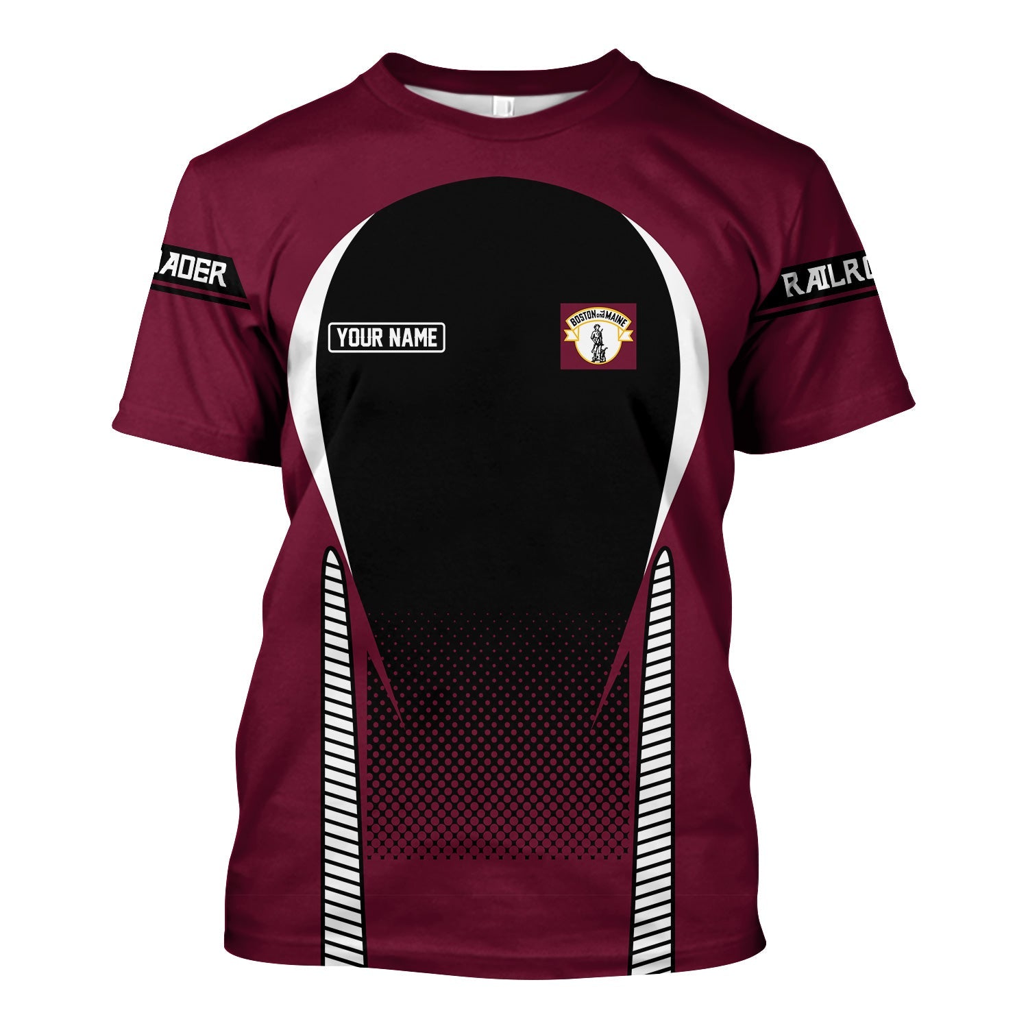 Railspirit Personalized Boston and Maine Railroad T Shirt Stress Is Caused By Not Having Enough Trains Shirt All Over Print