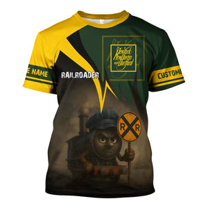 Railspirit Personalized New York, New Haven and Hartford Railroad T-Shirt Angry Train New Haven Railroad T-Shirt Gift Idea For Train Lover