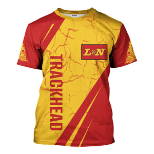 Railspirit Personalized Louisville and Nashville Railroad T-Shirt Crackle Texture Style L&N Shirt For Trackhead