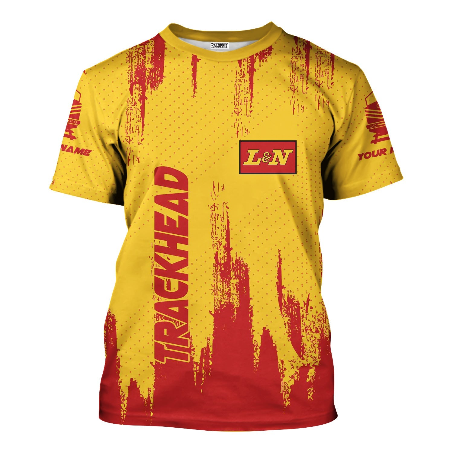 Railspirit Personalized Louisville and Nashville Railroad T-Shirt Paint Impact Design L&N Train Shirt for Trackhead