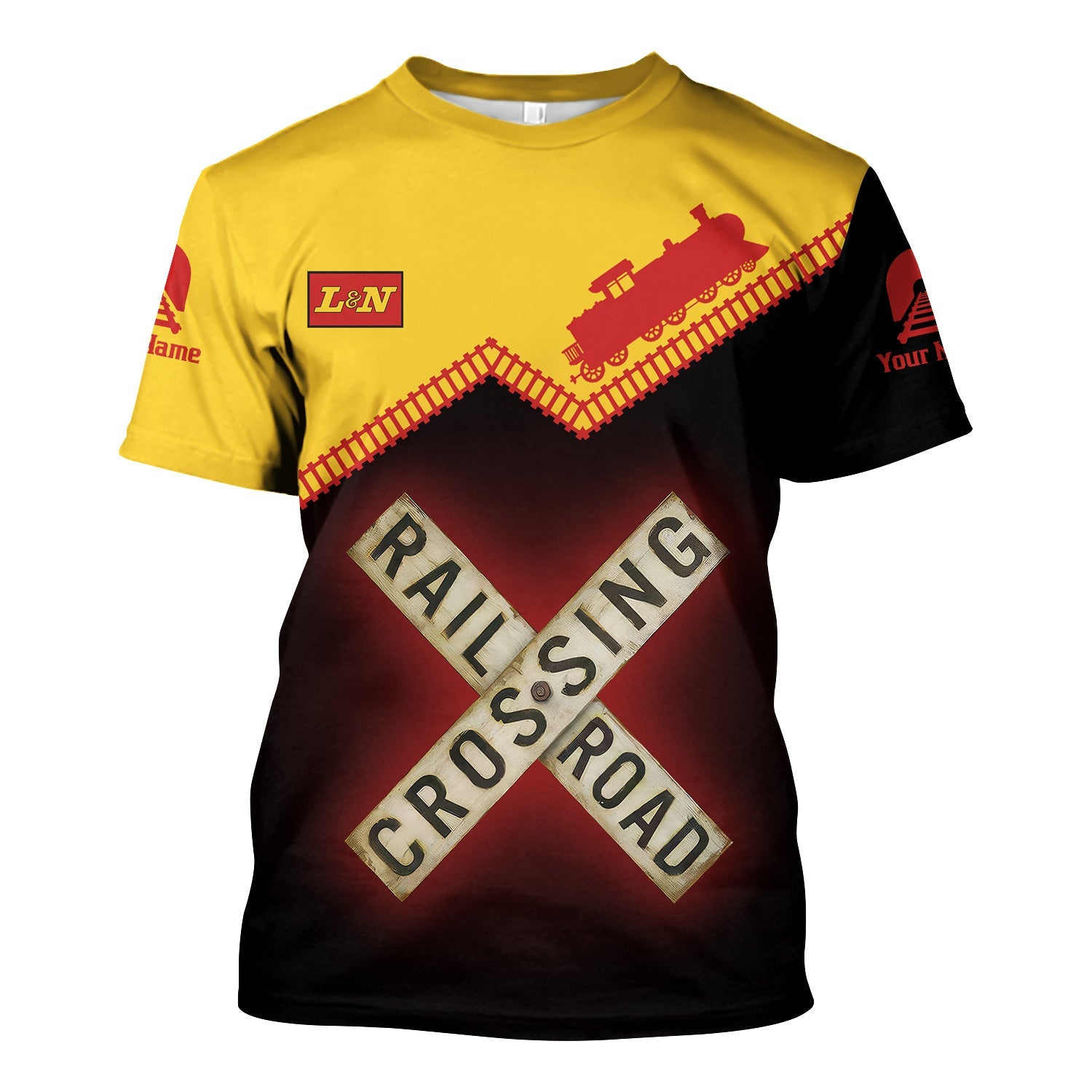Railspirit Personalized Louisville and Nashville Railroad T Shirt Railroad Crossing Printed Train Track Shirt