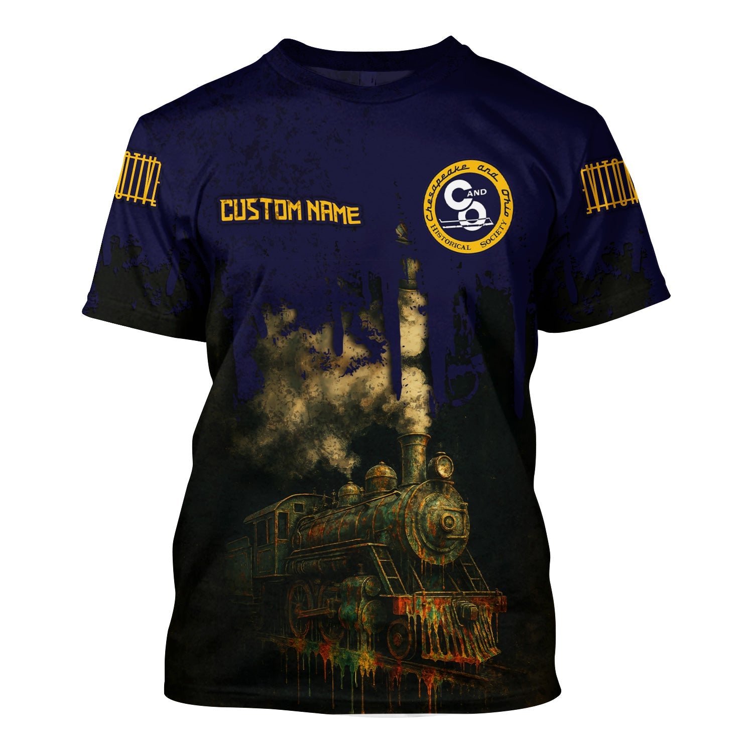 Railspirit Personalized Chesapeake and Ohio Railway T-Shirt Vintage Train Art Style C&O Shirt For Locomotive Fans