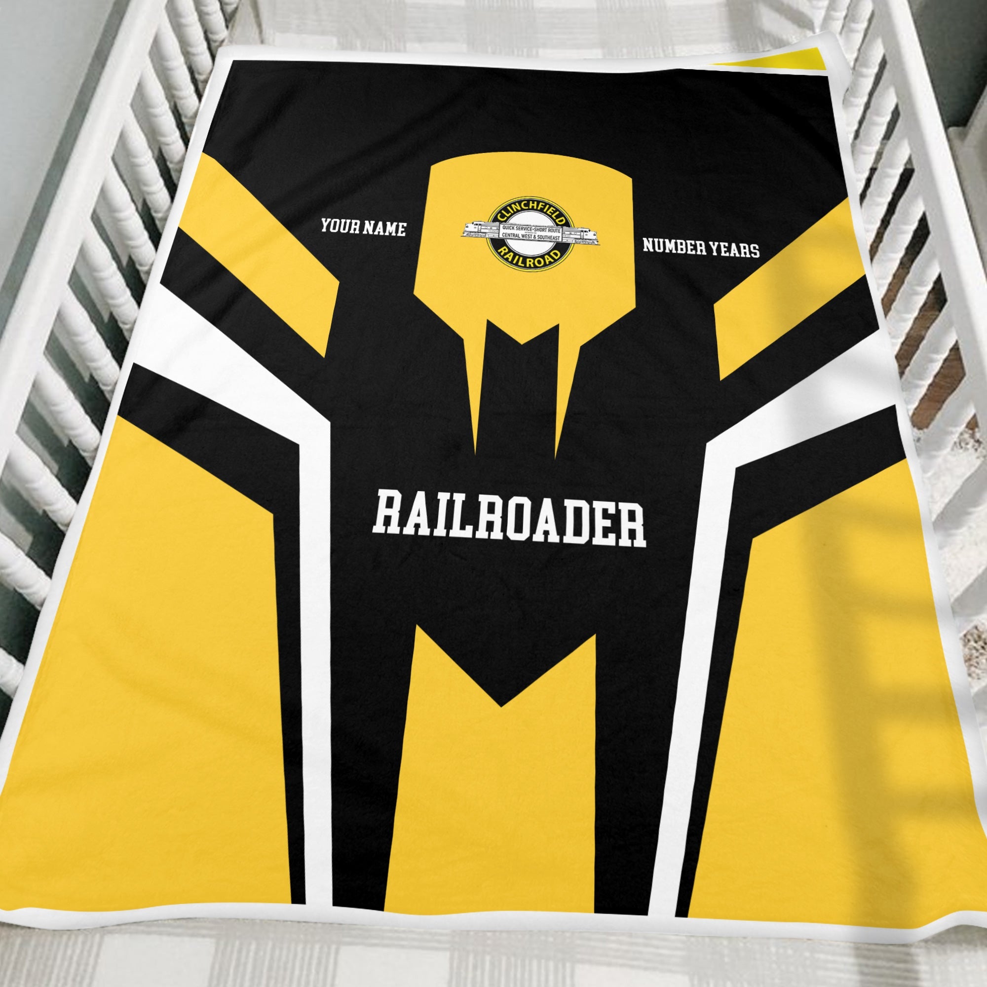 Railspirit Personalized Clinchfield Railroad Blanket Custom Year Railroader Gift Idea For Train Lover
