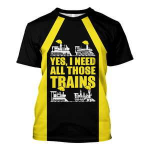 Railspirit Custom Name Clinchfield Railroad T Shirt Yes I Need All Those Train Printed Shirt