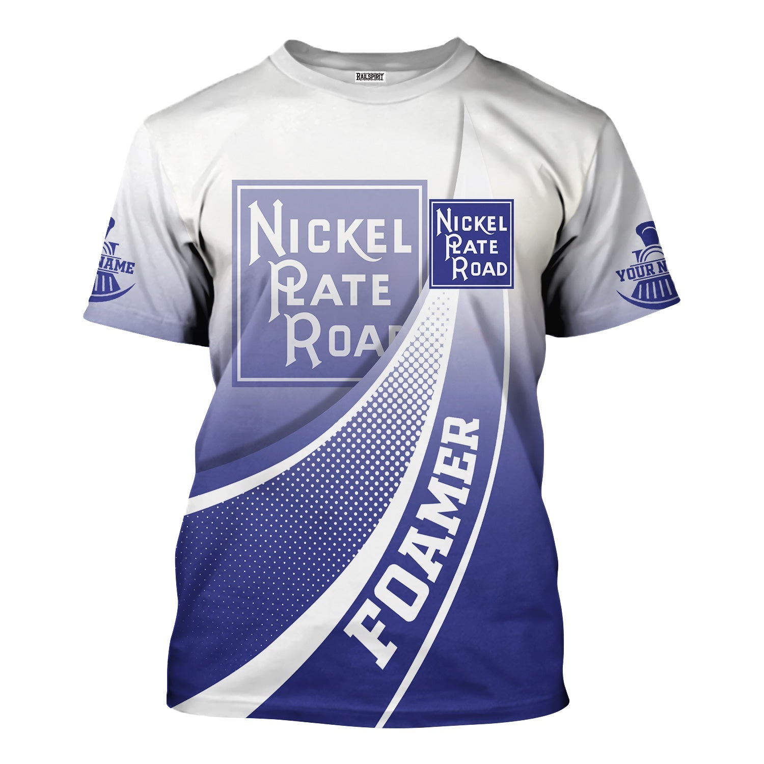 Railspirit Personalized New York, Chicago and St. Louis Railroad T-Shirt Railway-Themed Style Nickel Plate Road Shirt Gift Idea For Trainspotter