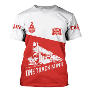 Railspirit Personalized Chicago, Rock Island and Pacific Railroad T Shirt One Track Mind Unisex Train Shirt Gift Idea For Train Lover