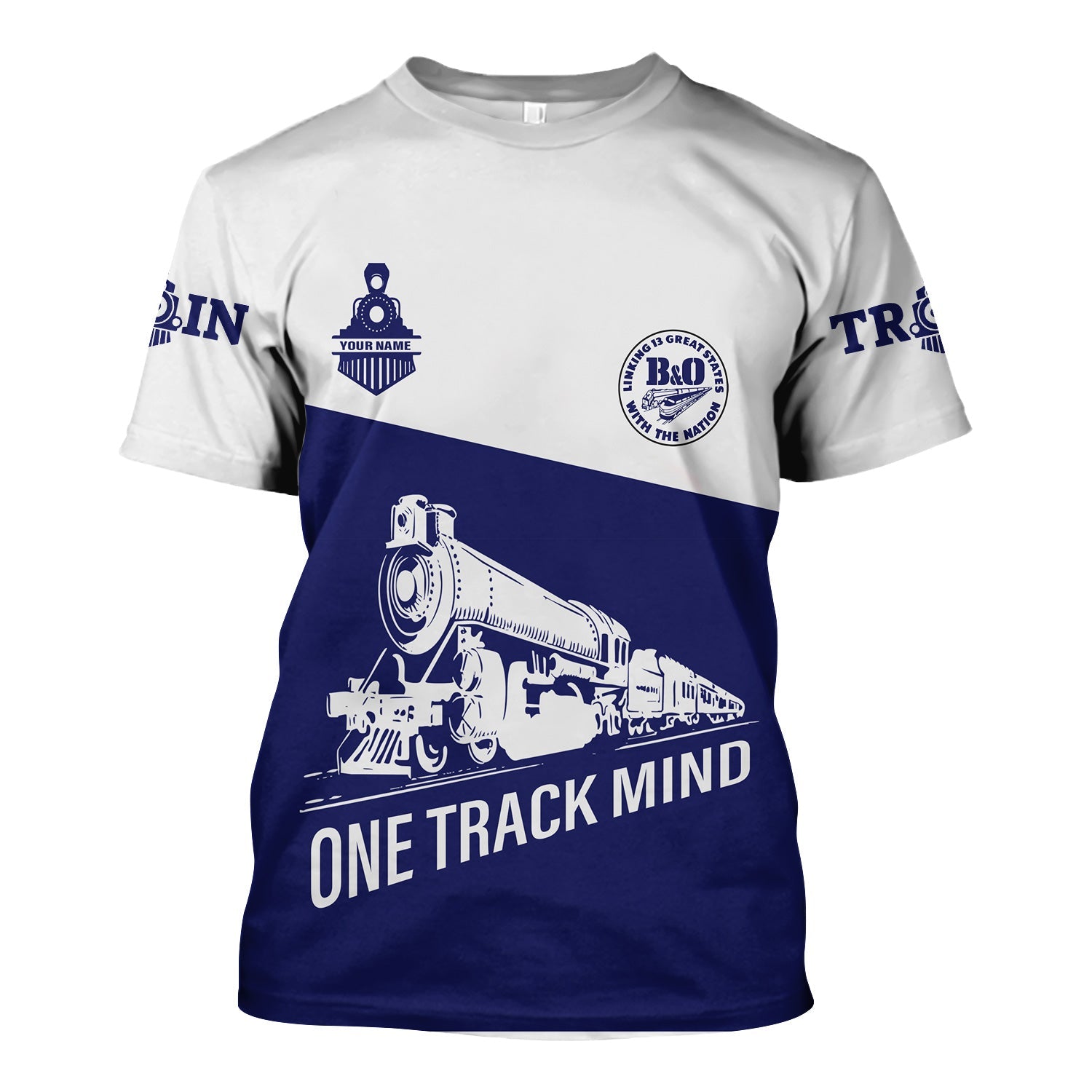 Railspirit Personalized B&O Great States Railroad T Shirt One Track Mind Unisex Train Shirt Gift Idea For Train Lover
