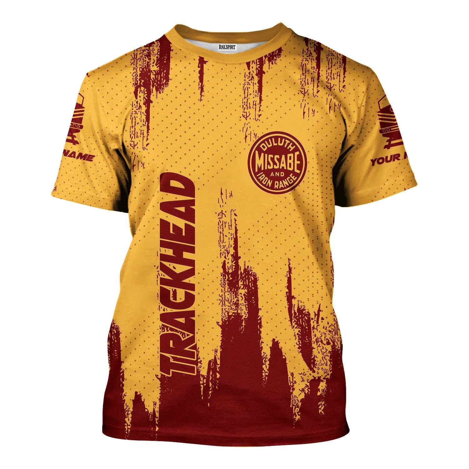 Railspirit Personalized Duluth, Missabe, & Iron Range Railroad T-Shirt Paint Impact Design Train Shirt for Trackhead