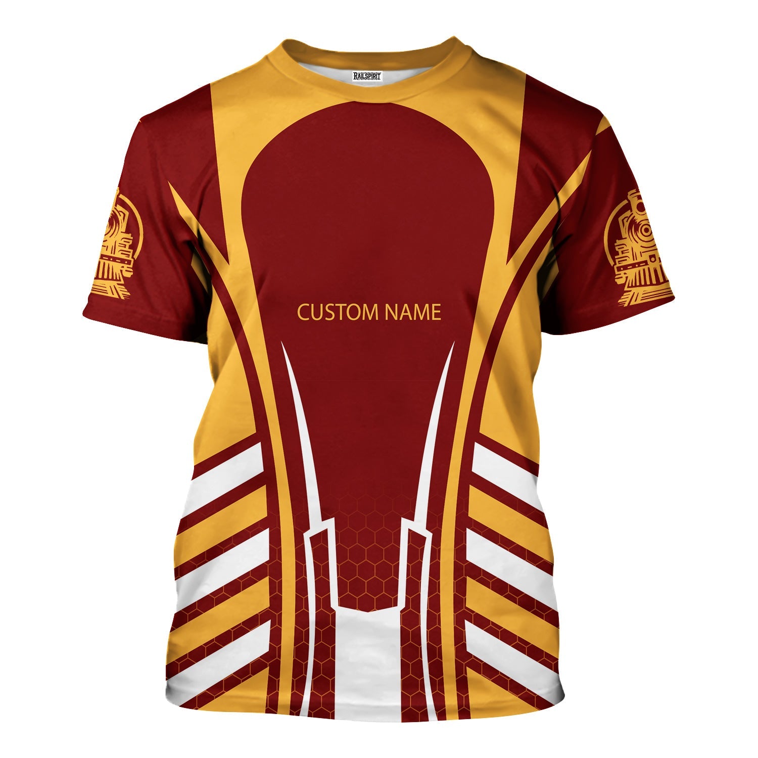 Railspirit Personalized Duluth, Missabe, & Iron Range Railroad T-Shirt Striped Railroad Style Train Shirt All Over Print