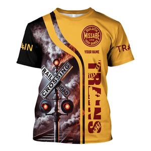 Railspirit Custom Name Duluth, Missabe, & Iron Range Railroad T Shirt Railroad Crossing Sign Train Shirt All Over Print