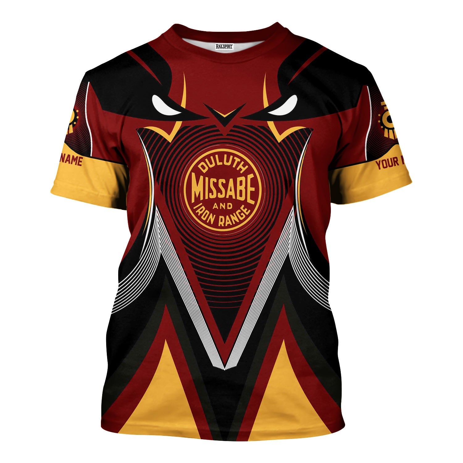 Railspirit Personalized Duluth, Missabe, & Iron Range Railroad T-Shirt Vibrant Graphic Pattern Shirt For Train Enthusiasts