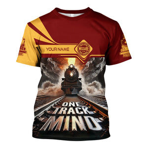 Railspirit Personalized Duluth, Missabe, & Iron Range Railroad T Shirt One Track Mind Train Printed Shirt