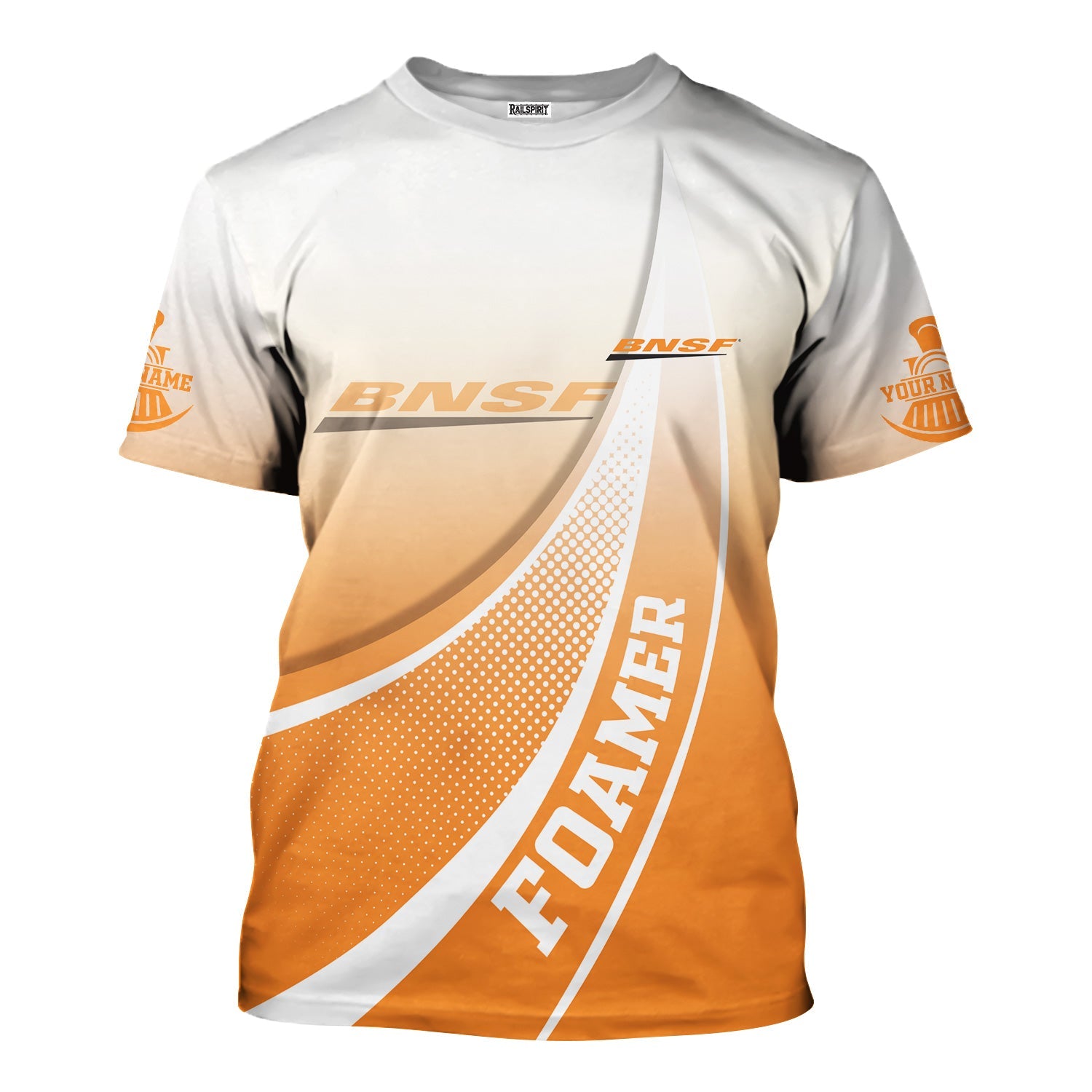 Railspirit Personalized BNSF Railway T-Shirt Railway-Themed Style Shirt Gift Idea For Trainspotter