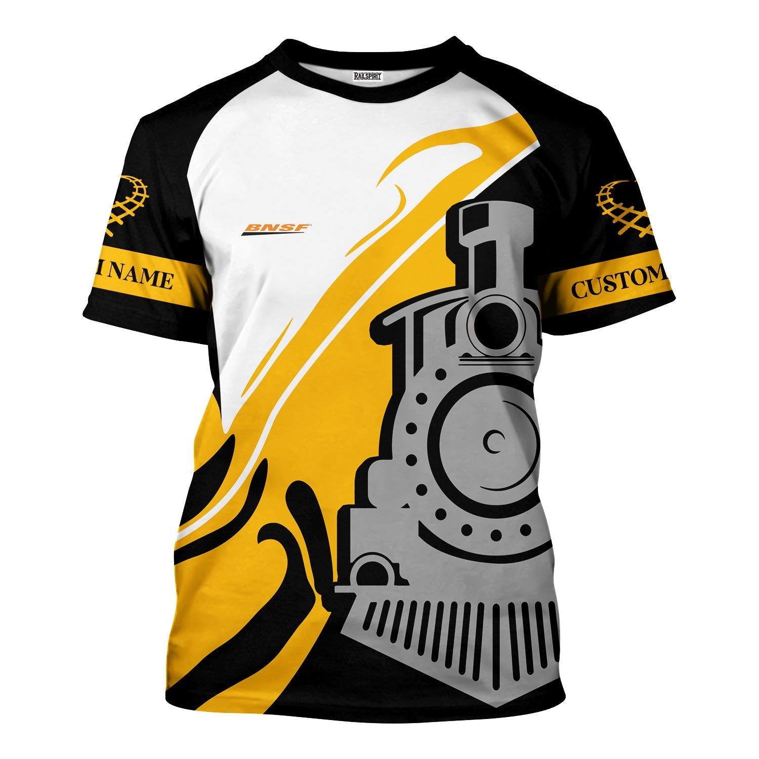 Railspirit Personalized BNSF Railway T-Shirt Flame-Inspired Style Shirt Gift Idea For Train Lovers