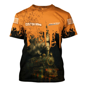 Railspirit Personalized BNSF Railway T-Shirt Vintage Train Art Style Shirt For Locomotive Fans