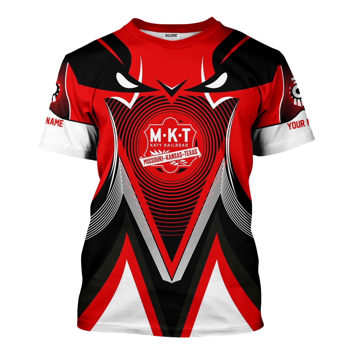 Railspirit Personalized Katy Railroad T-Shirt Vibrant Graphic Pattern Shirt For Train Enthusiasts