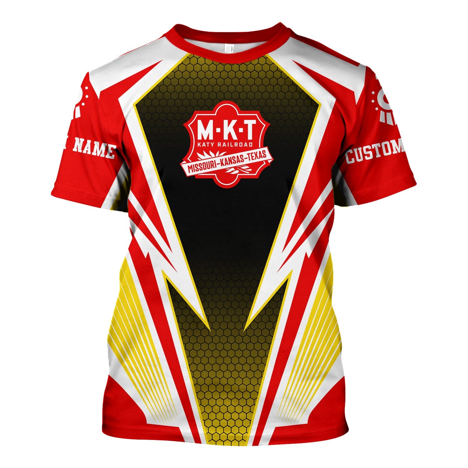 Railspirit Personalized Katy Railroad T-Shirt Lightning Graphic Style Shirt Gift Idea For Train Lover