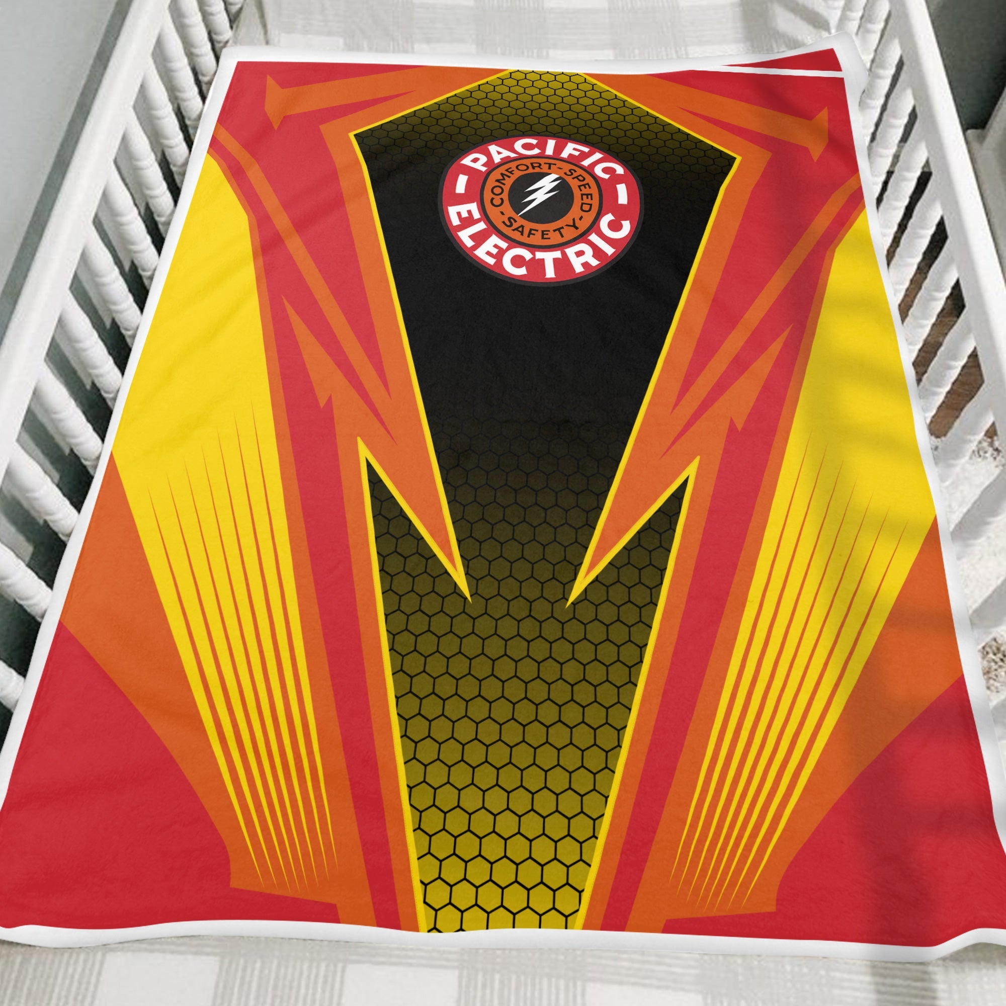 Railspirit Pacific Electric Railroad Blanket Lightning Graphic Style Blanket Gift Idea For Train Lover