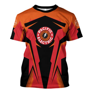 Railspirit Personalized Pacific Electric Railroad T Shirt Strong Line Style Train Unisex Shirt All Over Print