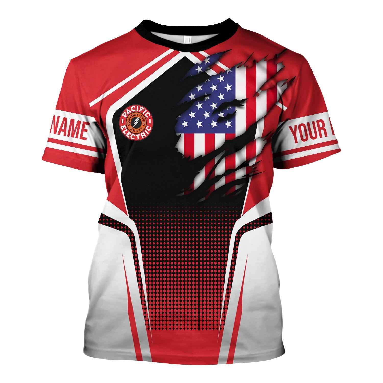 Railspirit Personalized Pacific Electric Railroad T Shirt American Eagle Vintage Train Shirt