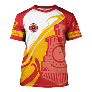 Railspirit Personalized Pacific Electric Railroad T-Shirt Flame-Inspired Style Shirt Gift Idea For Train Lovers