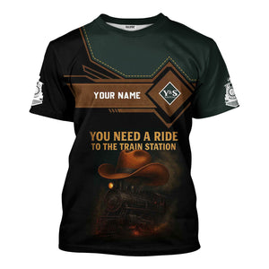 Railspirit Personalized Youngstown & Southern Railroad T-Shirt You Need A Ride To The Train Station Shirt For Train Lovers