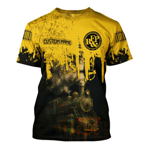 Railspirit Personalized Richmond, Fredericksburg And Potomac Railroad T-Shirt Vintage Train Art Style Shirt For Locomotive Fans