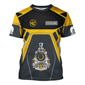 Railspirit Personalized Richmond, Fredericksburg And Potomac Railroad T-Shirt Steam Locomotive Engine Graphic Train Shirt All Over Print