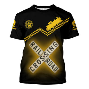 Railspirit Personalized Richmond, Fredericksburg And Potomac Railroad T Shirt Railroad Crossing Printed Train Track Shirt