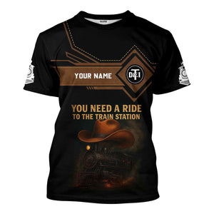 Railspirit Personalized Detroit Toledo And Ironton Railroad T-Shirt You Need A Ride To The Train Station Shirt For Train Lovers