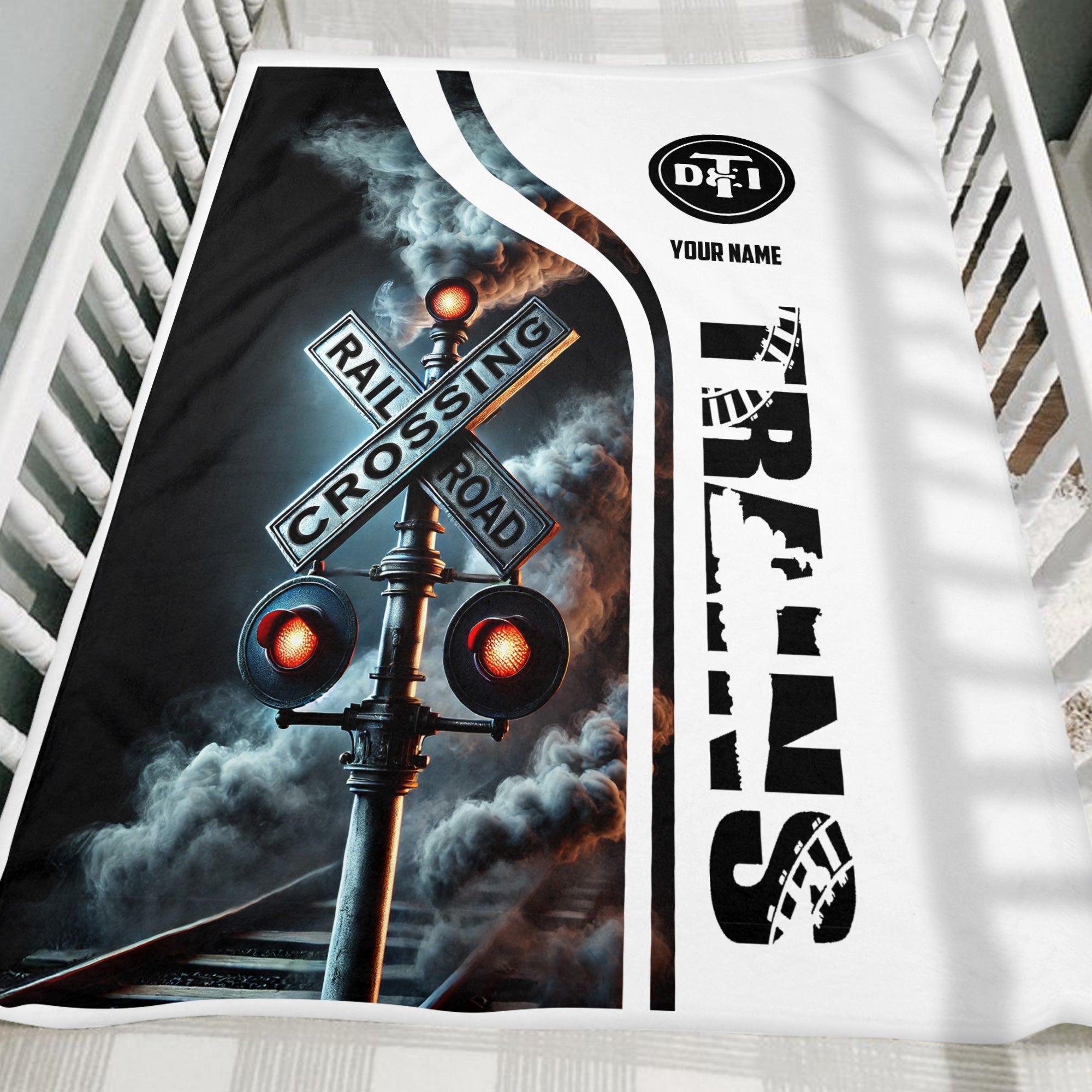 Railspirit Personalized Detroit Toledo And Ironton Railroad Blanket Railroad Crossing Sign Blanket All Over Print
