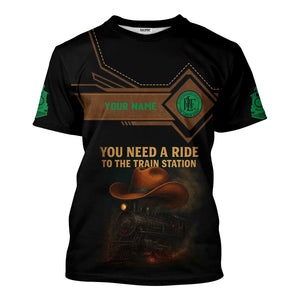 Railspirit Personalized Pittsburgh And Lake Erie Railroad T-Shirt You Need A Ride To The Train Station Shirt For Train Lovers