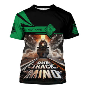 Railspirit Personalized Pittsburgh And Lake Erie Railroad T Shirt One Track Mind Train Printed Shirt