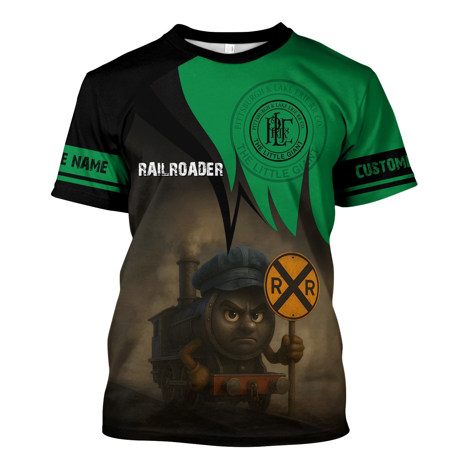 Railspirit Personalized Pittsburgh And Lake Erie Railroad T-Shirt Angry Train Shirt Gift Idea For Train Lover